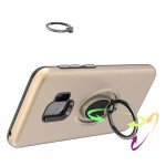 Wholesale Galaxy S9+ (Plus) Easy Carry Rotating Ring Stand Hybrid Case with Metal Plate (Gold)
